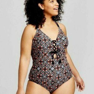 Costa Del Sol Black Floral One Piece Swimsuit
